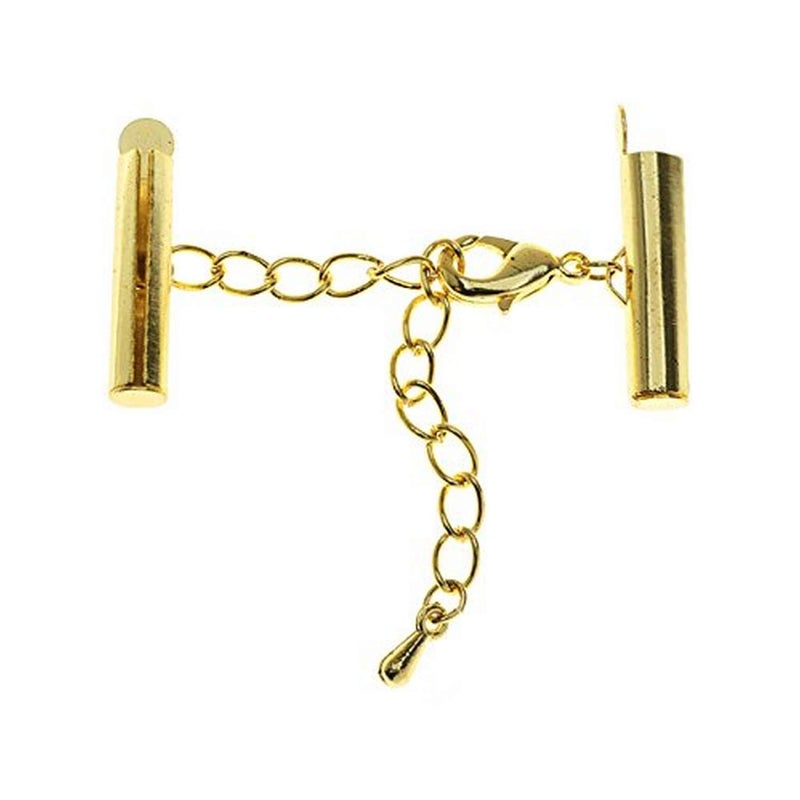 Beadalon 0.79-Inch Slide Connector with 2-Inch Lobster Extension Clasp, Gold Color Electrophoretic Coating